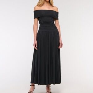 Off-Shoulder Knit Maxi Dress